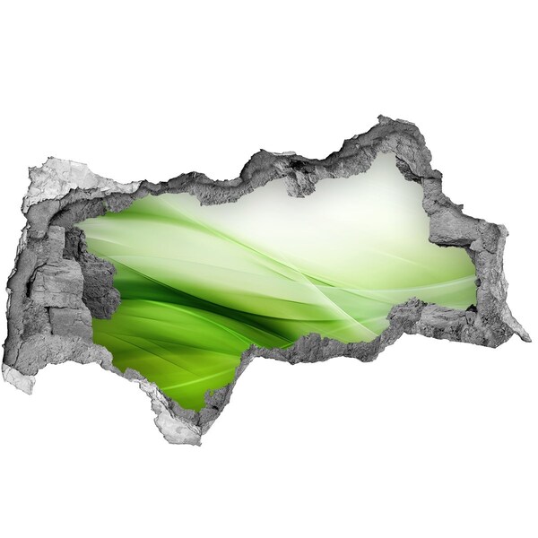 3D sticker gat in stenen muur Een gebroken muur met een abstract patroon.