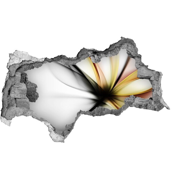 Zelfklevende 3D wandsticker illusie Bloemen en stenen in een zen-tuin