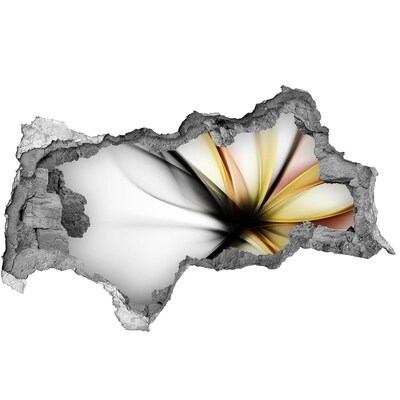 Zelfklevende 3D wandsticker illusie Bloemen en stenen in een zen-tuin