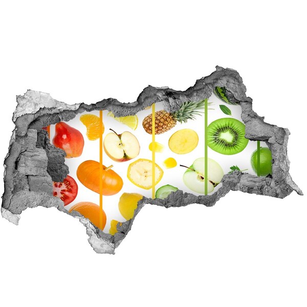 Zelfklevende 3D wandsticker illusie Berglandschap met een meer