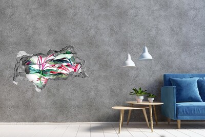 Wandsticker 3D doorkijk De illusie van een strand in beton.