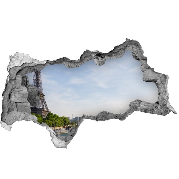 3D muursticker gescheurde muur Sappige aardbeien in een waterexplosie