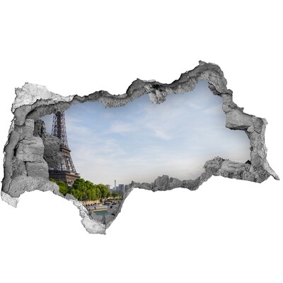 3D muursticker gescheurde muur Sappige aardbeien in een waterexplosie