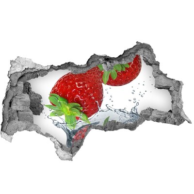 Wandsticker 3D doorkijk Gat in de muur Bloemenpatronen