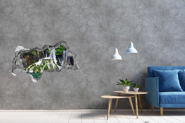 3D muursticker gescheurde muur Een verborgen tropische tuin