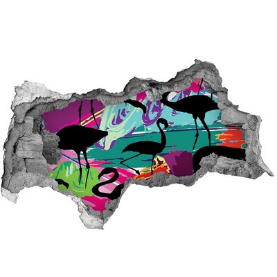 3D sticker gat in stenen muur Vulkanische lava