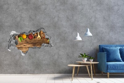 Wandsticker 3D doorkijk De hemel is vol wolken.