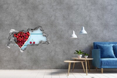 3D muursticker gescheurde muur Tropisch paradijs achter de muur
