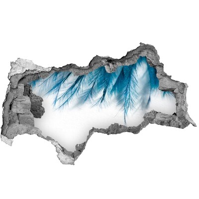 Wandsticker 3D doorkijk Vervallen muur met digitaal patroon