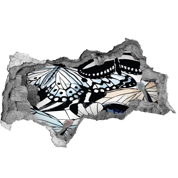 Wandsticker 3D doorkijk Bloemengat in de muur