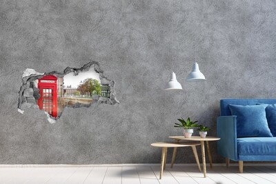 3D sticker gat in stenen muur Strand aan zee