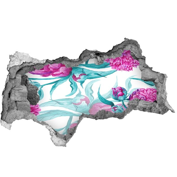 Zelfklevende 3D wandsticker illusie Konijntje met een hoed