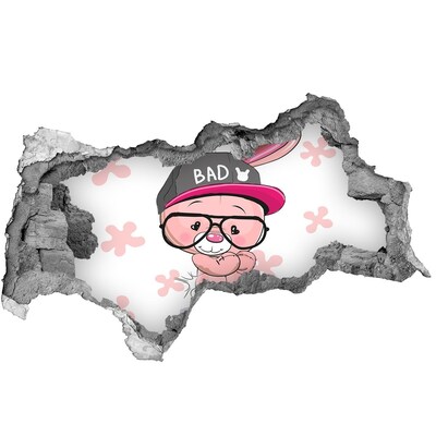 3D muursticker gescheurde muur Groene jungle door een gat in de muur