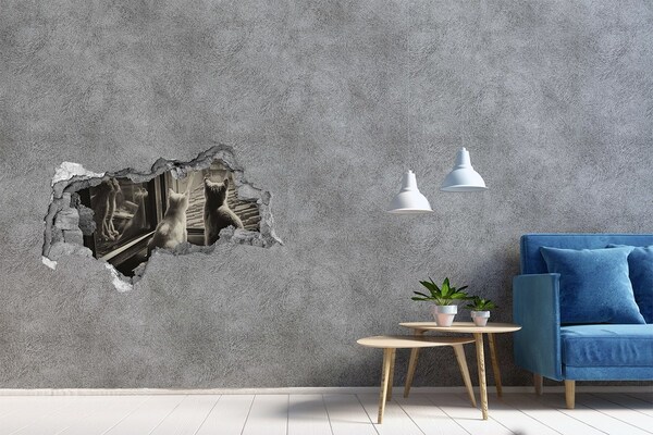 Zelfklevende 3D wandsticker illusie Luchthaven bij zonsondergang