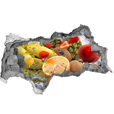 3D sticker gat in stenen muur Eenhoorn in het betoverde bos