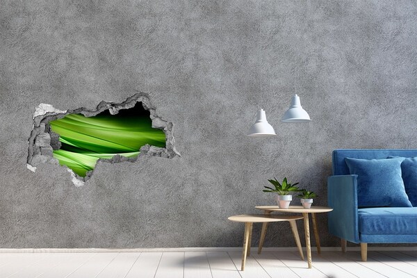 Wandsticker 3D doorkijk Kleurrijke kolibries in een gat in de muur