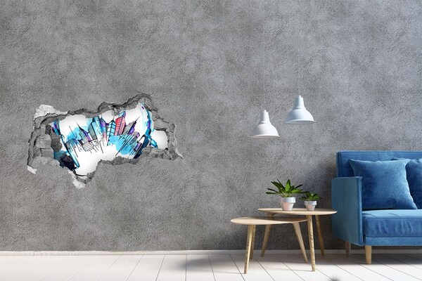 Zelfklevende 3D wandsticker illusie Een vredige oase met een bloem en een kaars.