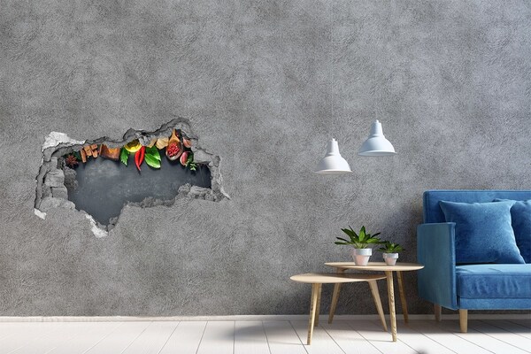 Zelfklevende 3D wandsticker illusie Fruity Hole in the Wall