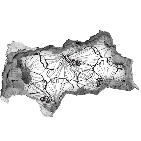 3D sticker gat in stenen muur Een verfrissende cocktail met limoen.