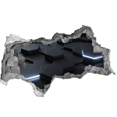 3D muursticker gescheurde muur Groen bos met zonnestralen