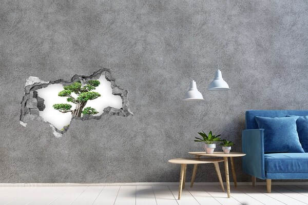 3D sticker gat in stenen muur Aardbeien in water