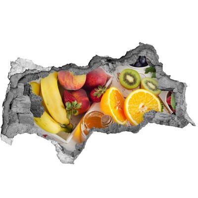 Wandsticker 3D doorkijk Groene jungle achter de muur