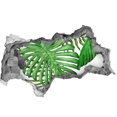 3D sticker gat in stenen muur Koffie in een vervallen muur