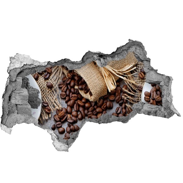 Zelfklevende 3D wandsticker illusie Koffie drinken in het comfort van je eigen huis.