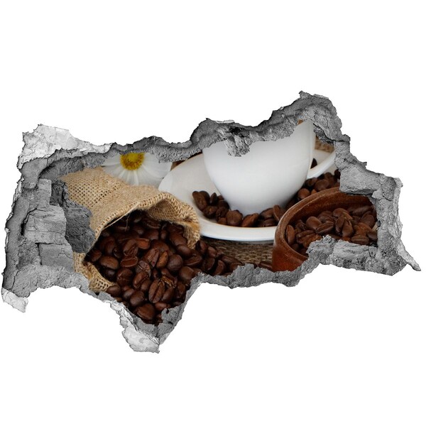 3D muursticker gescheurde muur Een vrachtwagen rijdt dwars door een gat in de muur.