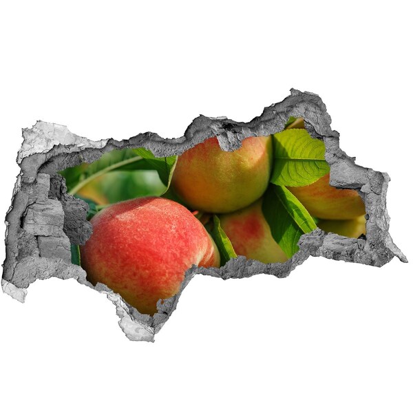 3D sticker gat in stenen muur Gouden herfst achter de muur