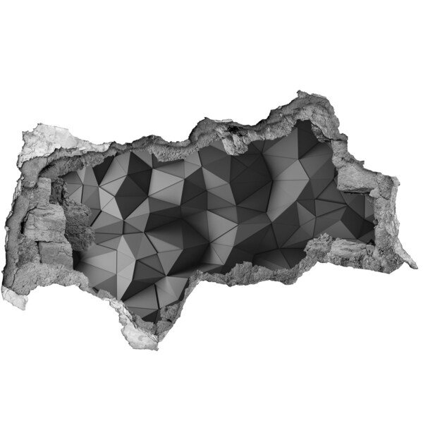 3D sticker gat in stenen muur Nijlpaarden in een kleurrijke omgeving