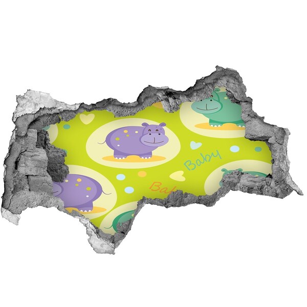 Zelfklevende 3D wandsticker illusie Een bloemenparadijs achter de muur.