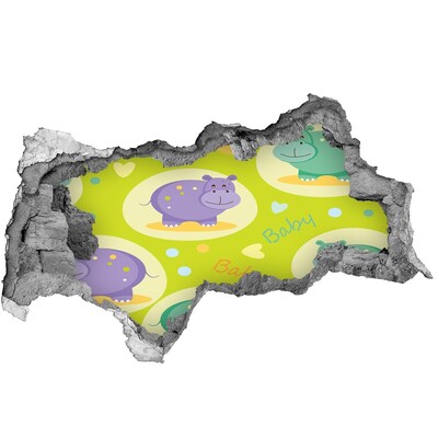 Zelfklevende 3D wandsticker illusie Een bloemenparadijs achter de muur.