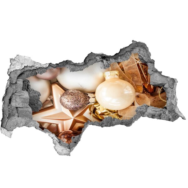 3D sticker gat in stenen muur Zonsondergang boven het meer