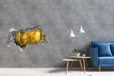 3D muursticker gescheurde muur Tijger in een gat in de muur
