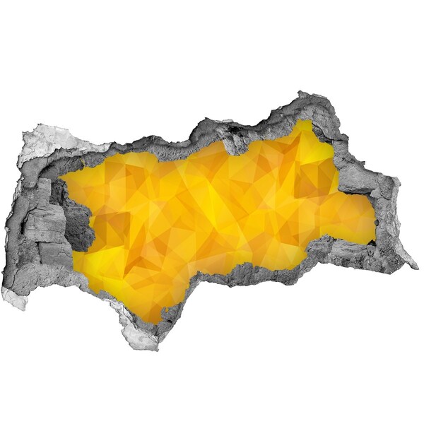 3D muursticker gescheurde muur Bloemenpatroon op een roze achtergrond