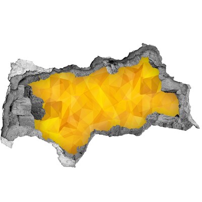 3D muursticker gescheurde muur Bloemenpatroon op een roze achtergrond