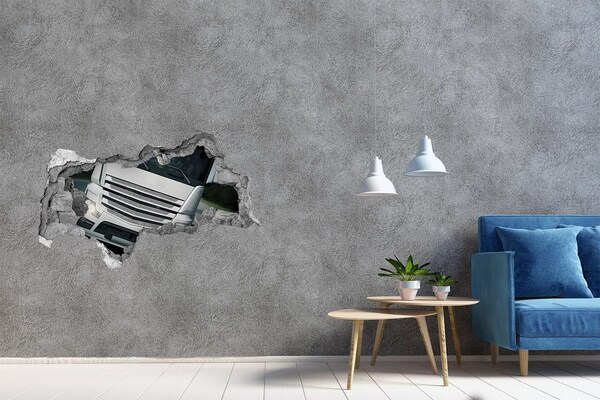 Zelfklevende 3D wandsticker illusie Zebra in de muur