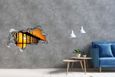 3D muursticker gescheurde muur Moderne 3D-ruimte