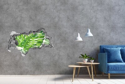 Zelfklevende 3D wandsticker illusie Bloemen in beton
