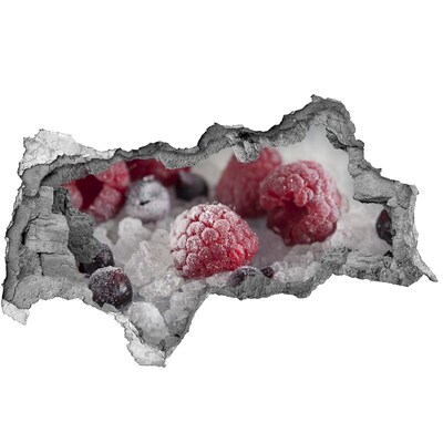 Zelfklevende 3D wandsticker illusie Een stad met een toren en gebouwen