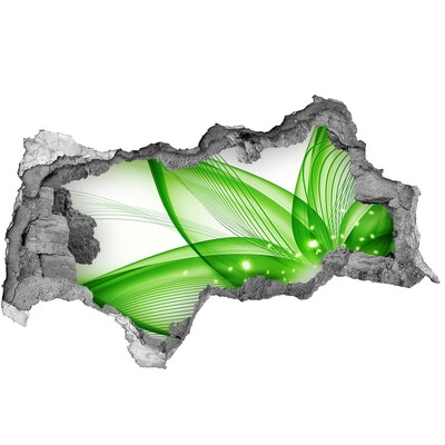 3D muursticker gescheurde muur Kleurrijke golven in de muur