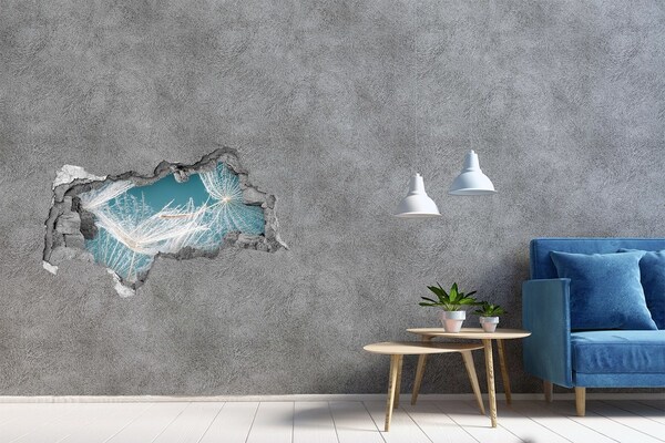 3D sticker gat in stenen muur Vlinders in een ingestorte muur