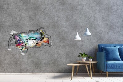 Zelfklevende 3D wandsticker illusie Een pittoresk kuststadje