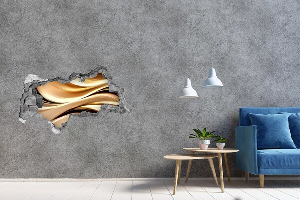 Zelfklevende 3D wandsticker illusie Zonsondergang in de bergen