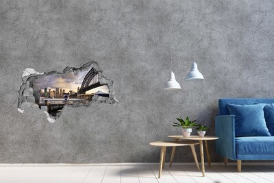 3D muursticker gescheurde muur Hart in een gat in de muur