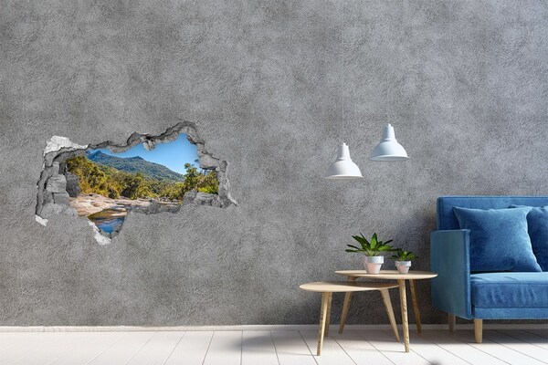 3D sticker gat in stenen muur Appelparadijs achter de muur