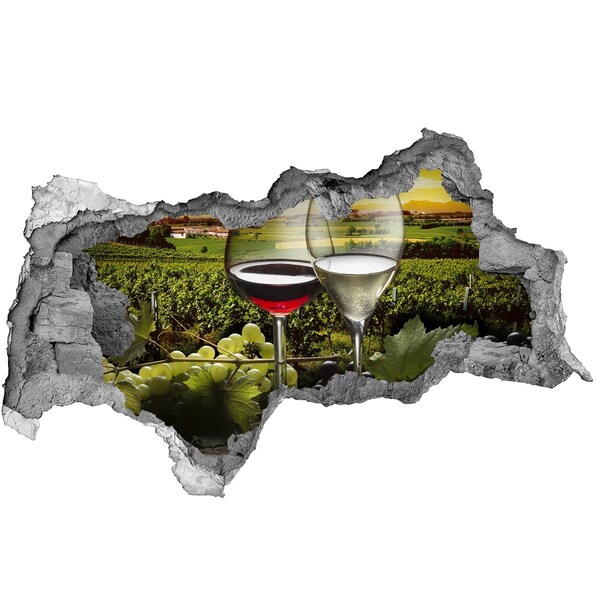 3D muursticker gescheurde muur Een groene vallei in de bergen