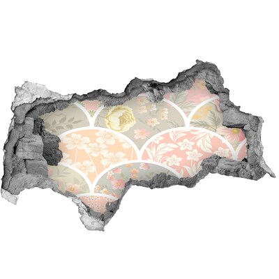 3D muursticker gescheurde muur Groene jungle achter de muur