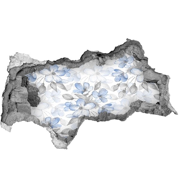 3D muursticker gescheurde muur Een gele tram in een smalle straat.